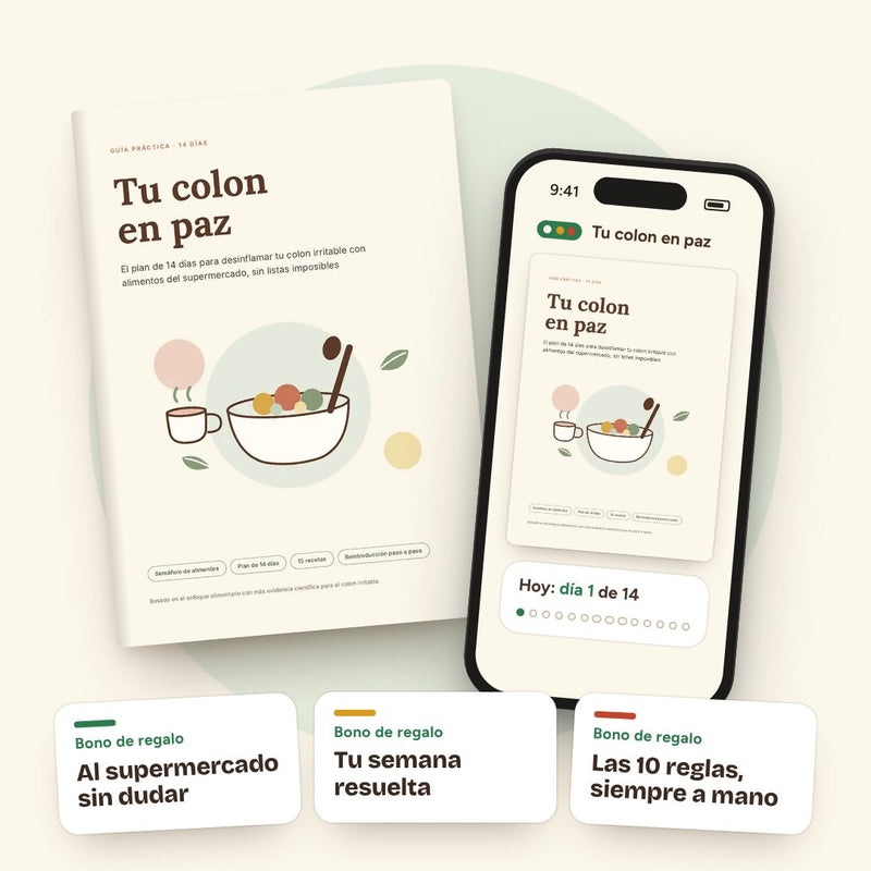 El plan Tu colon en paz en libro y en el celular, con sus bonos de regalo